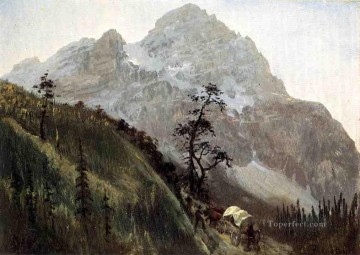  Bierstadt Pintura Art%C3%ADstica - Sendero occidental las Montañas Rocosas Albert Bierstadt Montaña